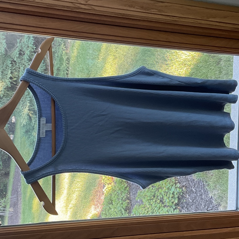 Beyond Yoga Blue Ribbed Tank Top